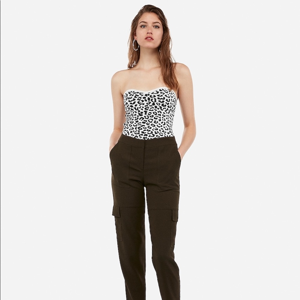 Express leapord sweetheart sweater tube top